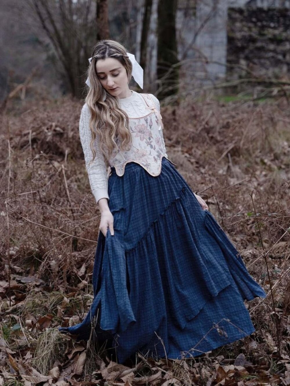 Renaissance Flowy Maxi Skirt for Women | Long Pirate Style Skirt, Boho Chic - Picture 9 of 9